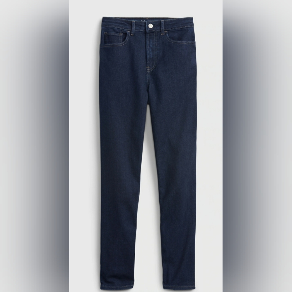 Gap Teen Sky High Rise Dark Blue Skinny Ankle Girl Jeans With Washwell Size 14